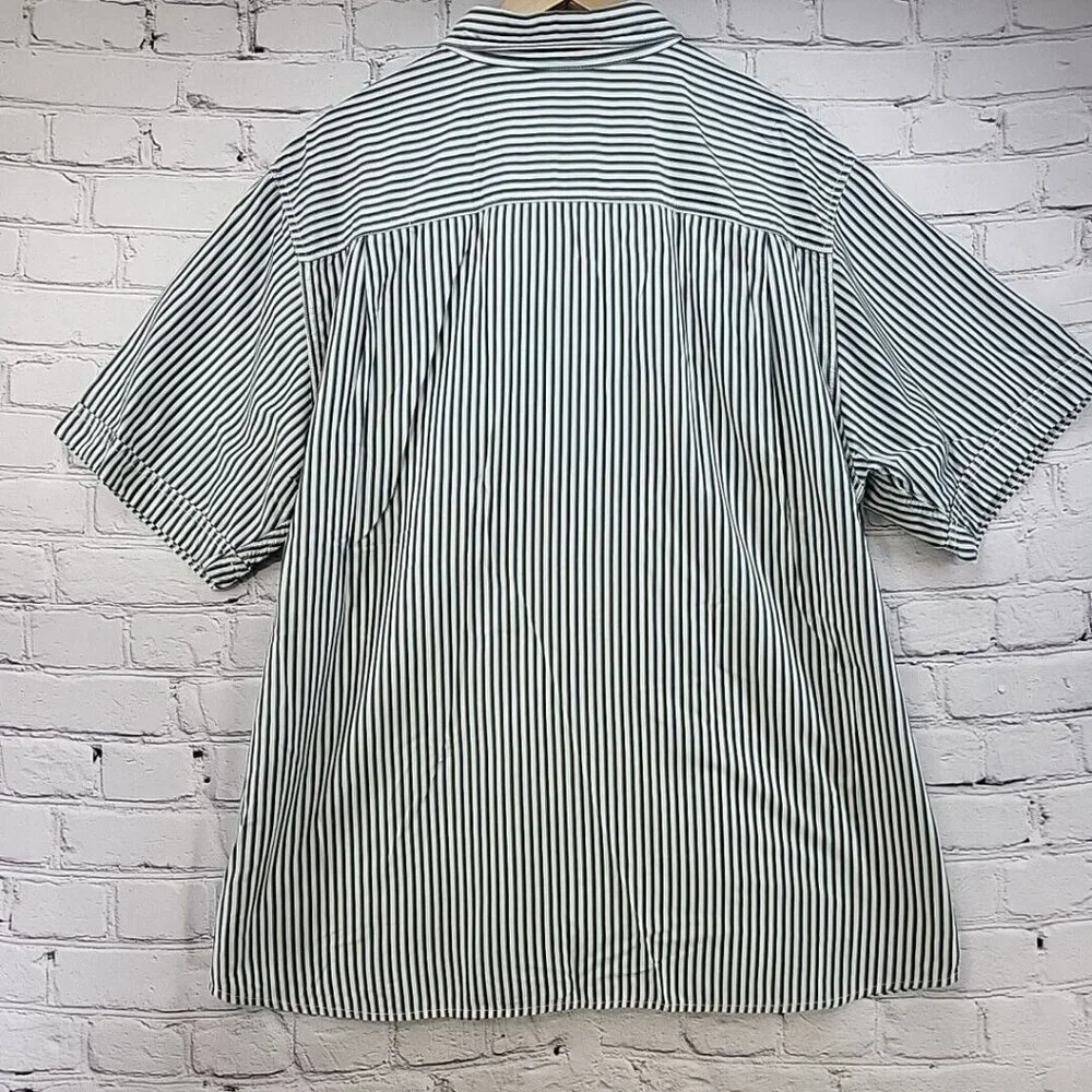 The North Face Mens Shirt Sz XXL Blue‎ Striped Snap Up Short Sleeve